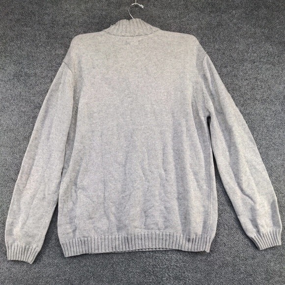 Nordstrom 1901 Men's 1/4 Zip Cashmere Cotton Sweater Gray Size L - Picture 2 of 12